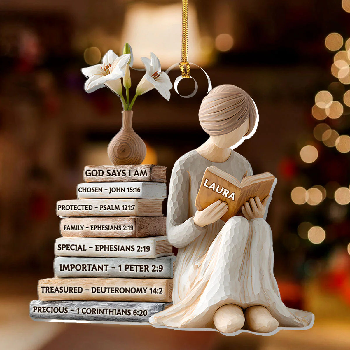 God Says I Am Chosen - Personalized Acrylic Ornament TD118 - Image 3