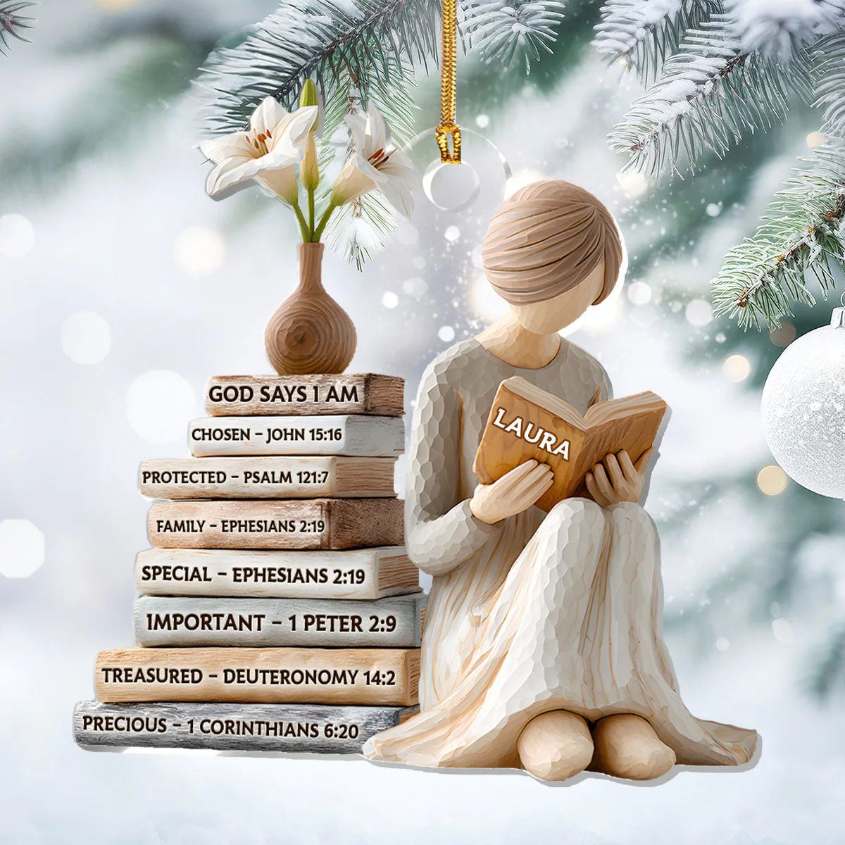 God Says I Am Chosen - Personalized Acrylic Ornament TD118 - Image 4