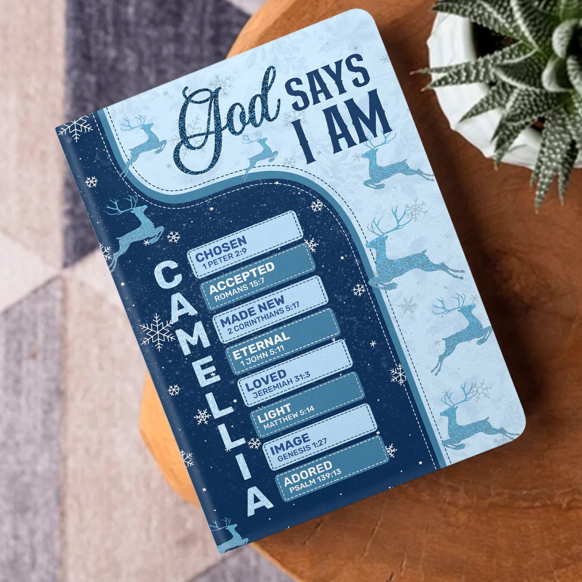 God Says I Am Chosen - Personalized Leather Cover Notebook - Gift For Christmas | TD118 - Image 3