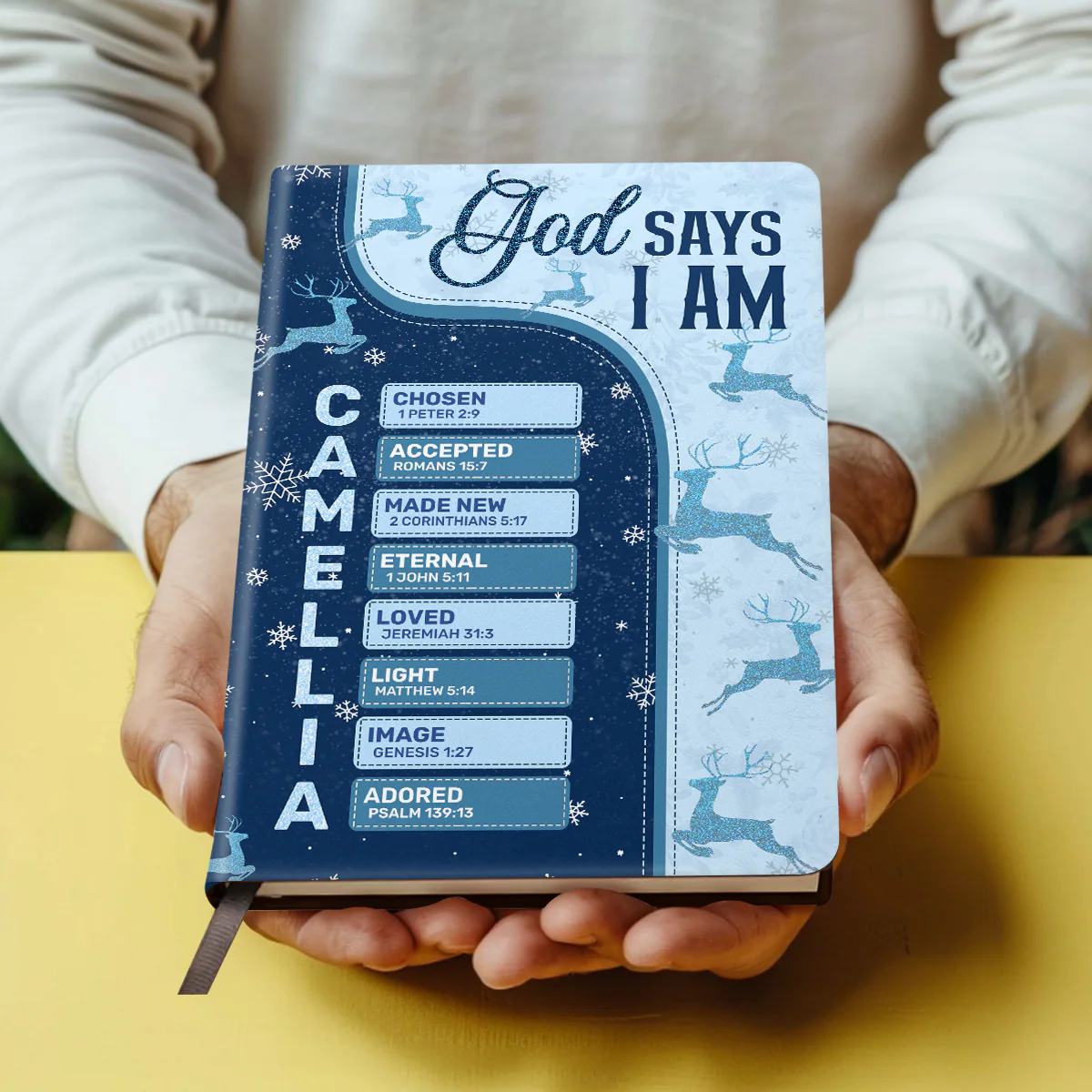 God Says I Am Chosen - Personalized Leather Cover Notebook - Gift For Christmas | TD118 - Image 4