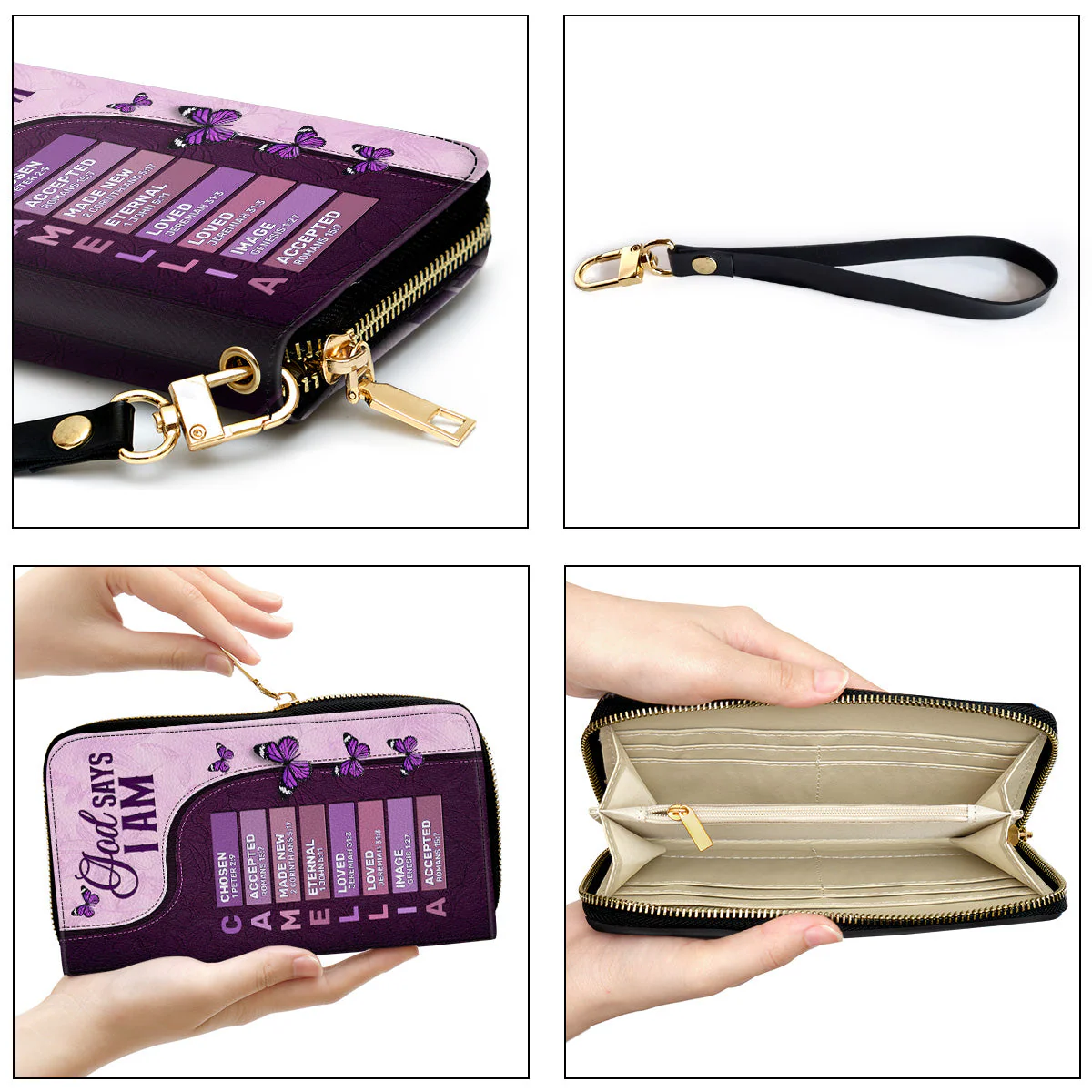 God Says I Am Chosen - Personalized Leather Wallet - Image 5