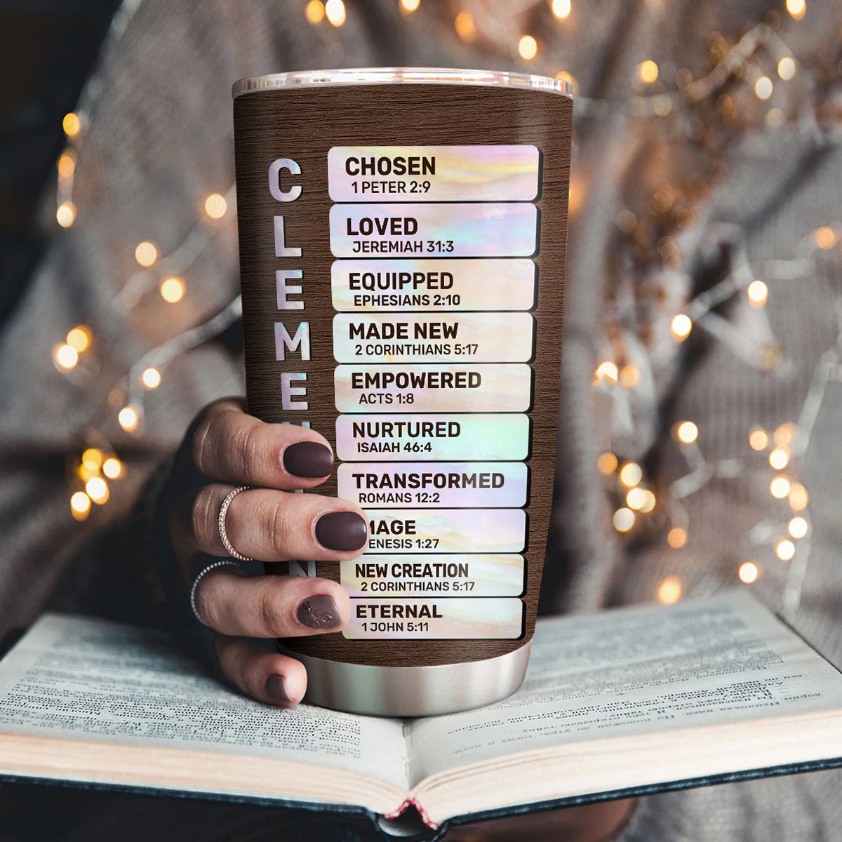 God Says I Am Chosen - Personalized Stainless Steel Tumbler TD118 - Image 3