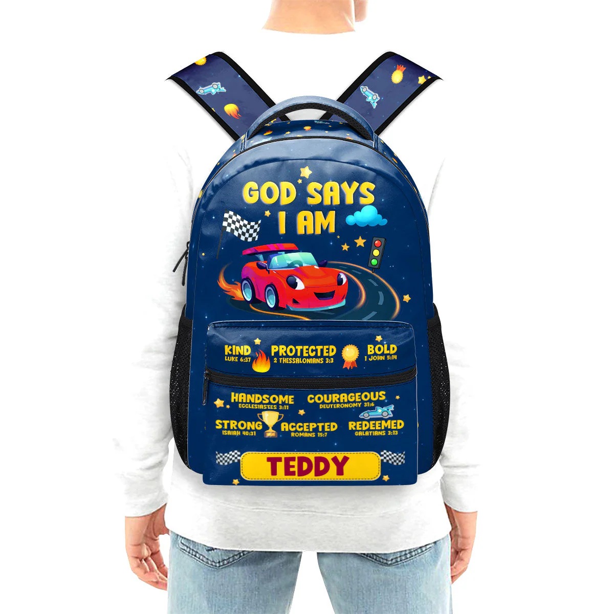 God Says I Am Courageous - Personalized Backpack - Back To School Gift For Kids TD118 - Image 4