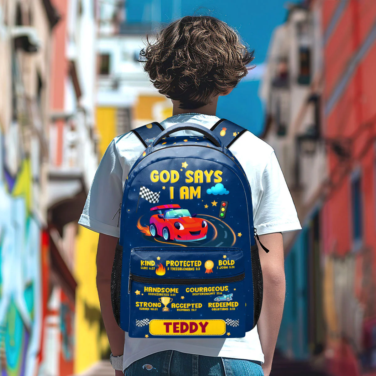 God Says I Am Courageous - Personalized Backpack - Back To School Gift For Kids TD118 - Image 5