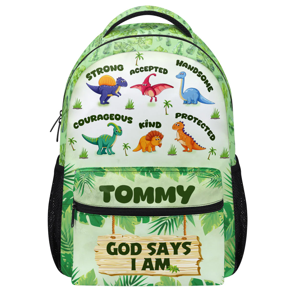 God Says I Am Custom Name Kids School Bag - Personalized Canvas Backpack - Gift For Kids | TD118