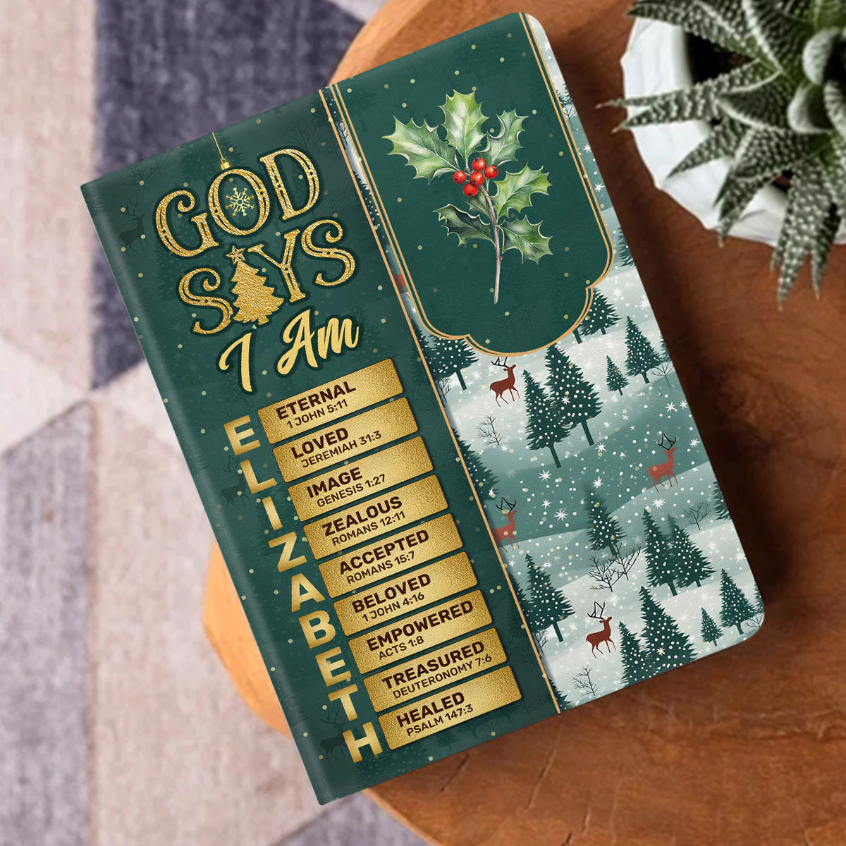 God Says I Am Eternal - Personalized Leather Cover Notebook TD118 - Image 3