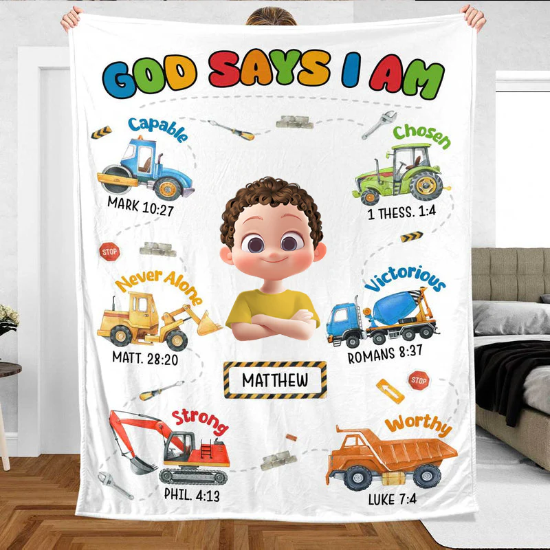 God Says I Am for Kid - Personalized Blanket - Best Gift For Birthday | GR29.Ver3 TD118 - Image 2