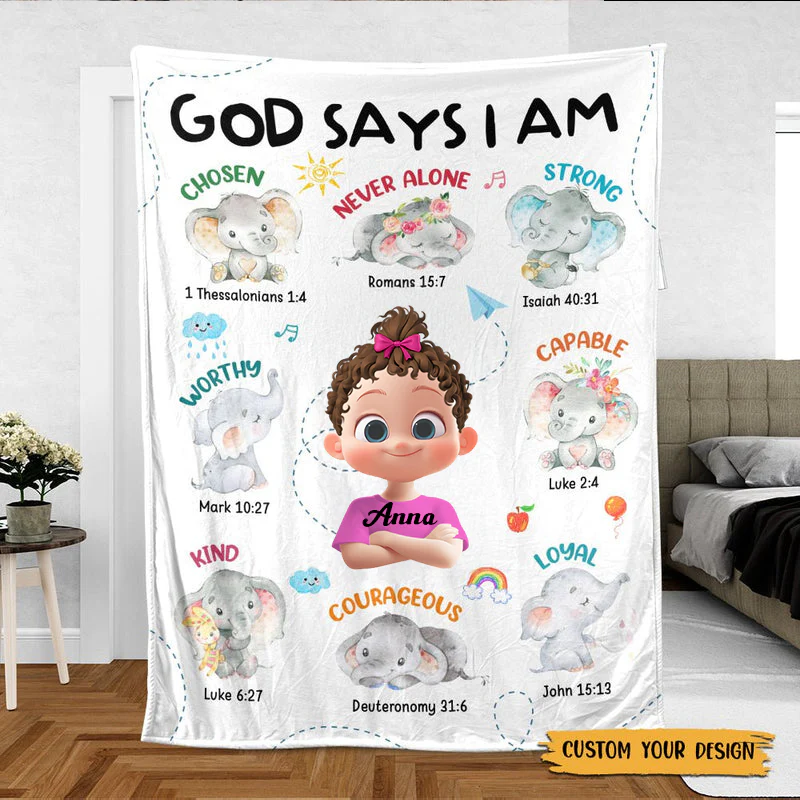 God Says I Am for Kid - Personalized Blanket - Best Gift For Birthday | GR29.Ver3 TD118 - Image 4