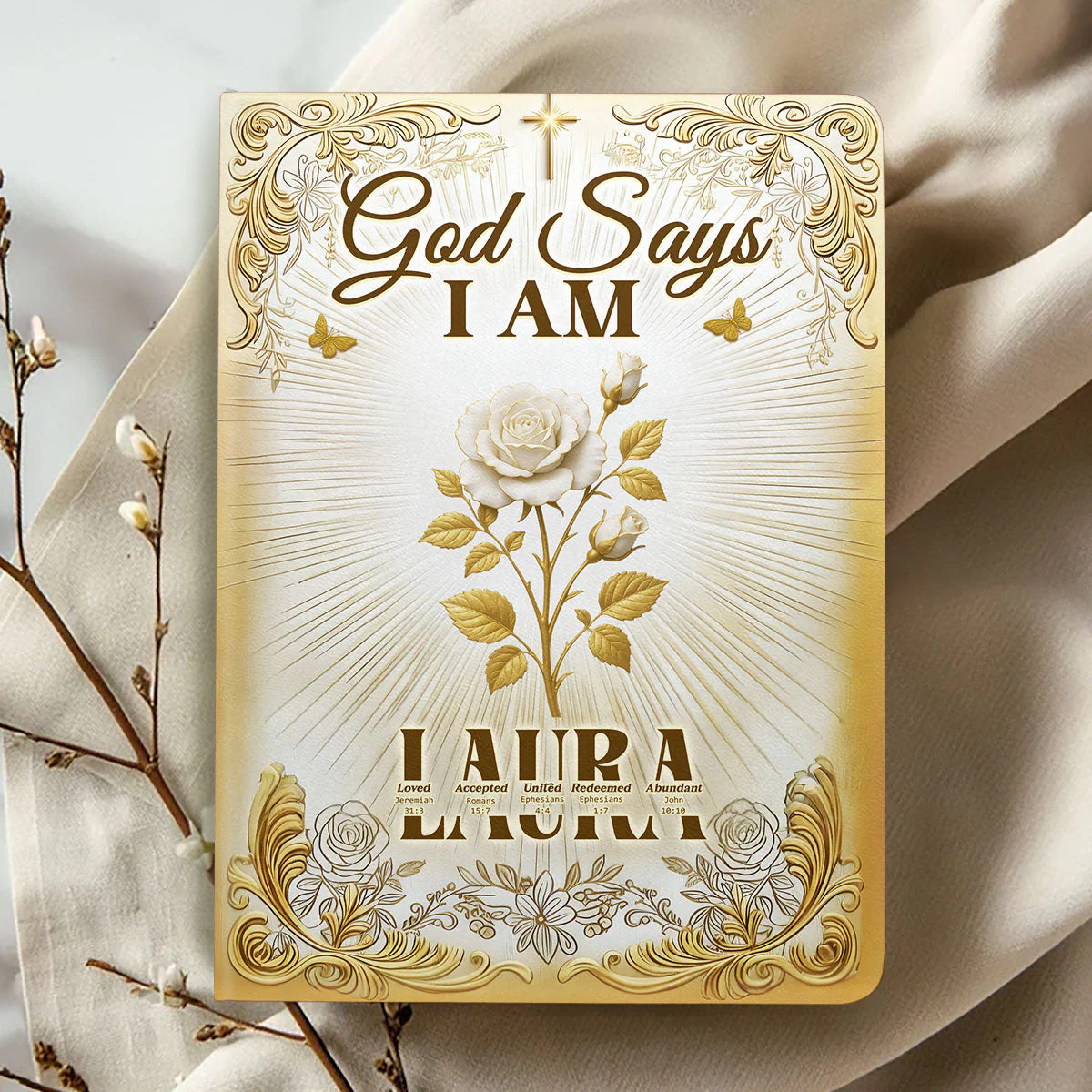God Says I Am Golden Aura - Personalized Leather Cover Notebook HL128 - Image 2