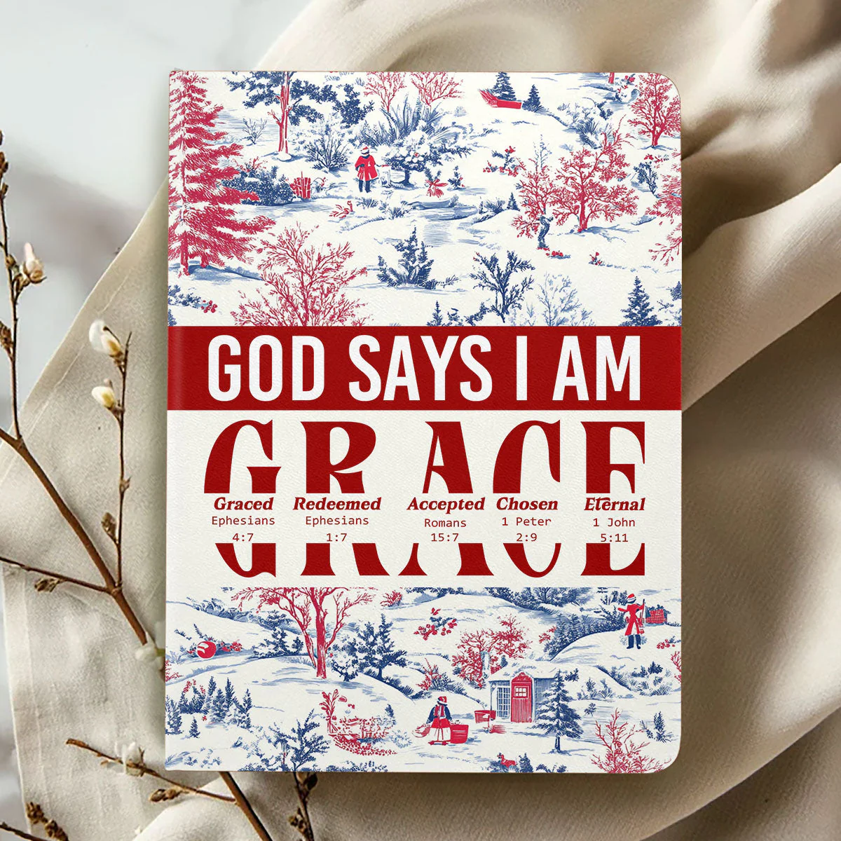God Says I Am Graced - Personalized Leather Cover Notebook | TD118 - Image 2