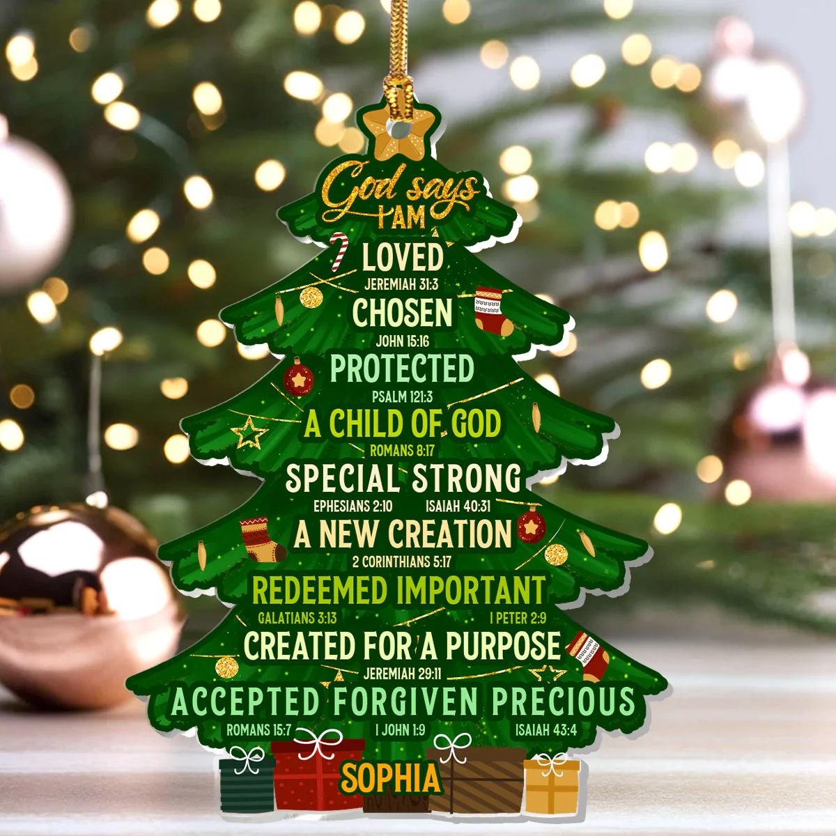 God Says I Am Loved - Personalized Acrylic Ornament TD118 - Image 3