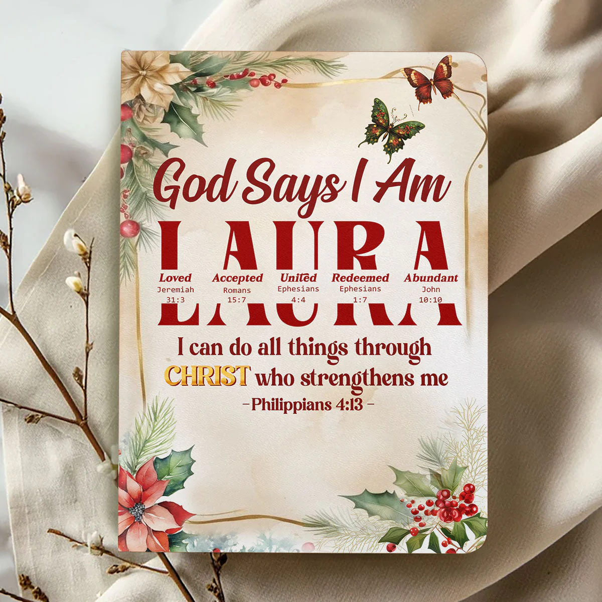 God Says I Am Loved - Personalized Leather Cover Notebook - Gift For Christmas | TD118 - Image 3