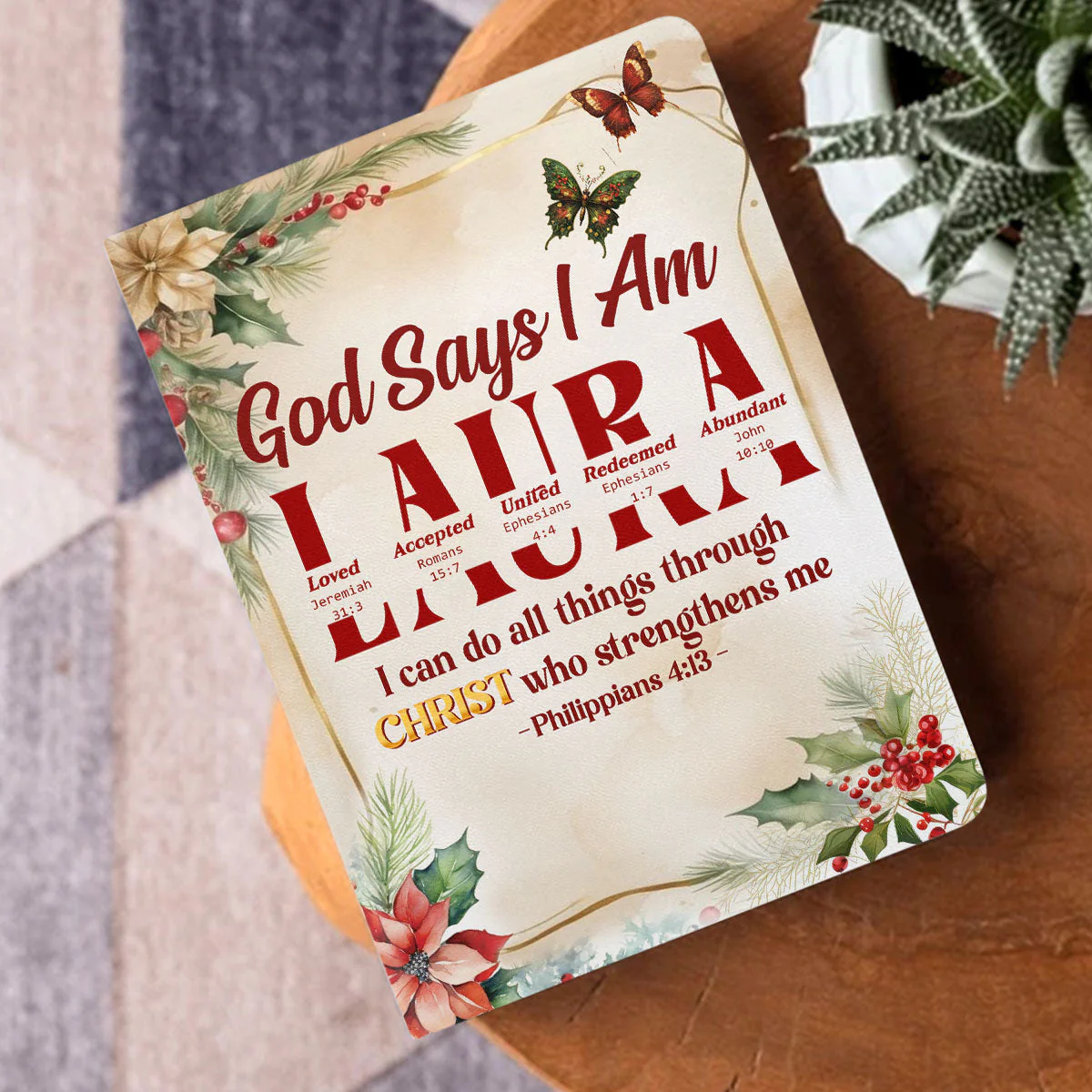 God Says I Am Loved - Personalized Leather Cover Notebook - Gift For Christmas | TD118 - Image 4