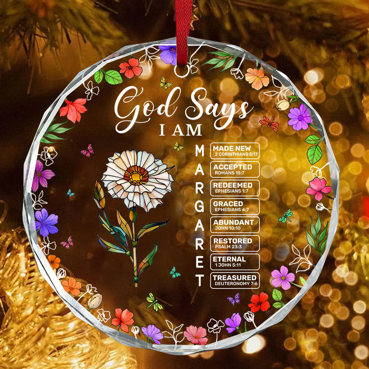 God Says I Am Made New - Personalized Glass Ornament TD118 - Image 4