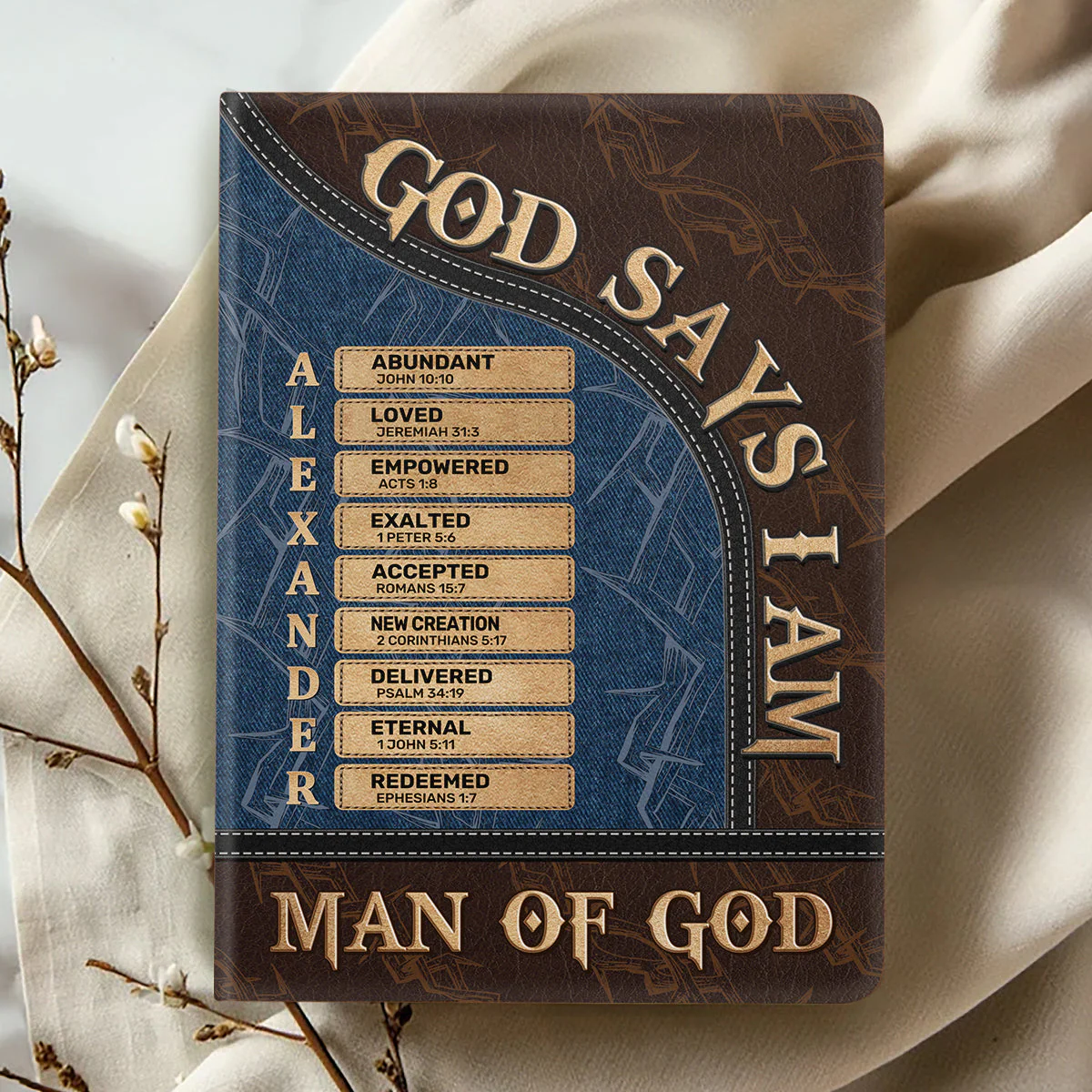 God Says I Am Man Of God - Personalized Leather Cover Notebook TD118 - Image 2