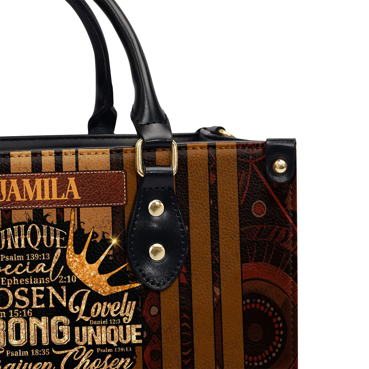God Says I Am Melanin Drip - Personalized Leather Handbag - Christian Faith Gift For Her HD95 - Image 3