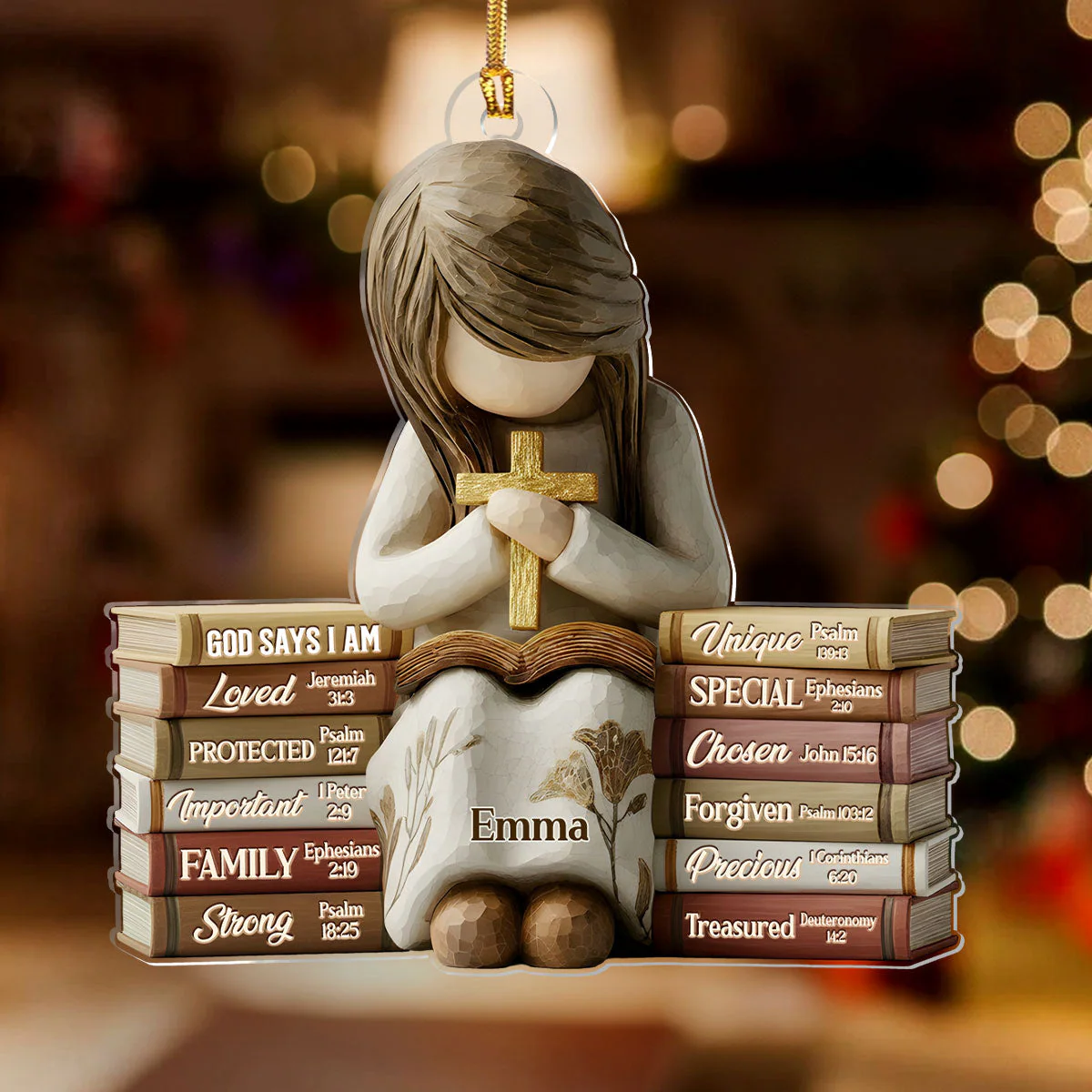 God Says I Am - Personalized 1-Layer Acrylic Ornament HL128 - Image 2