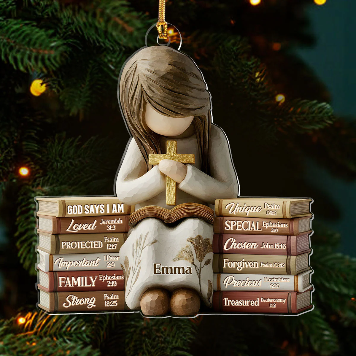 God Says I Am - Personalized 1-Layer Acrylic Ornament HL128 - Image 3