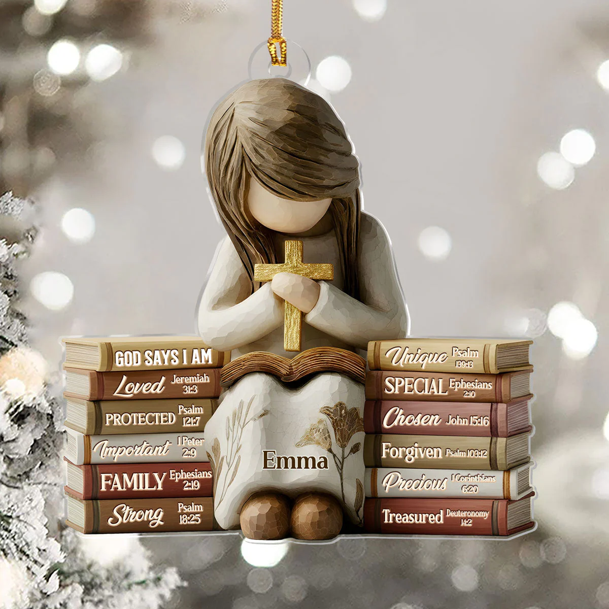 God Says I Am - Personalized 1-Layer Acrylic Ornament HL128 - Image 5