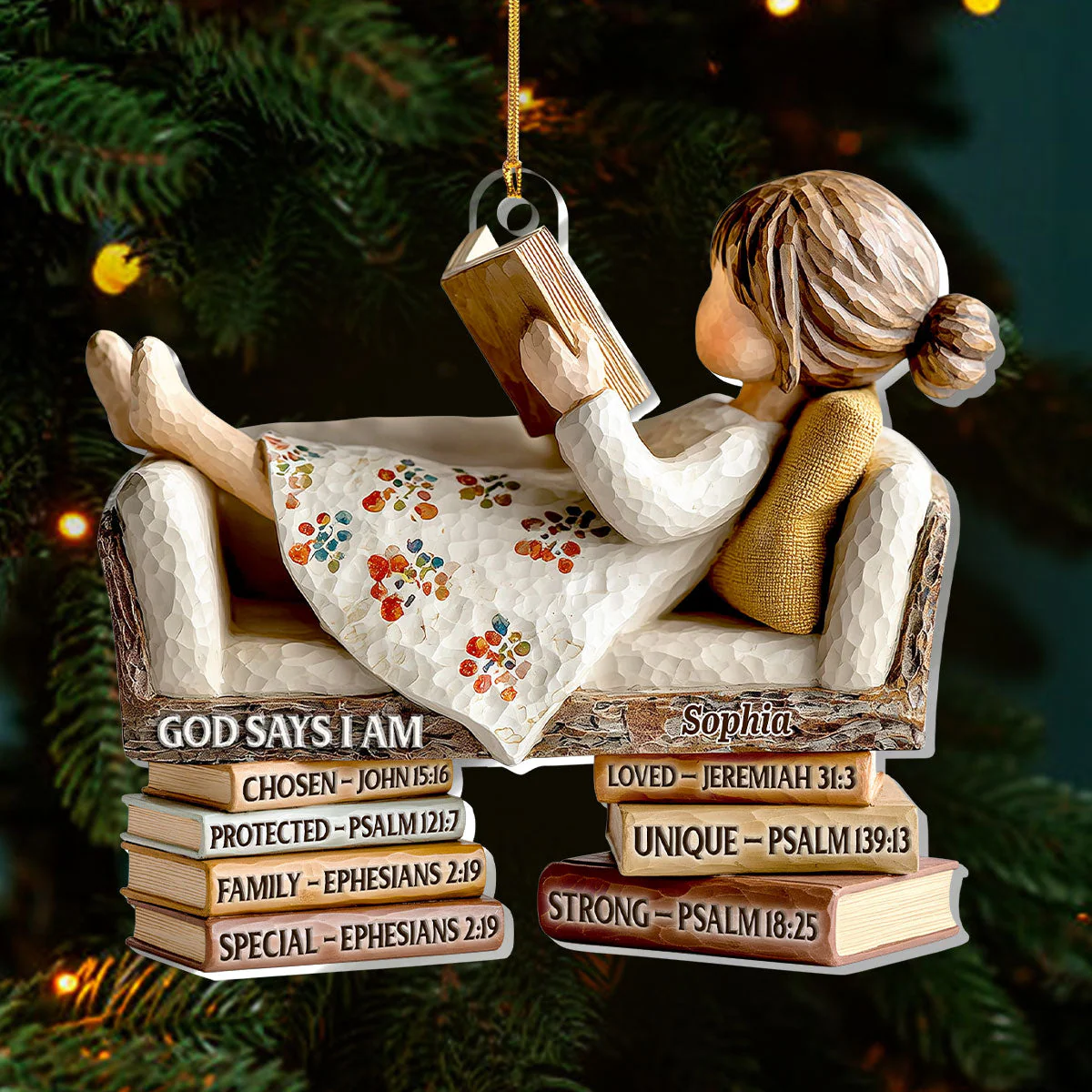 God Says I Am - Personalized 1-Layer Acrylic Ornament HL128 - Image 3