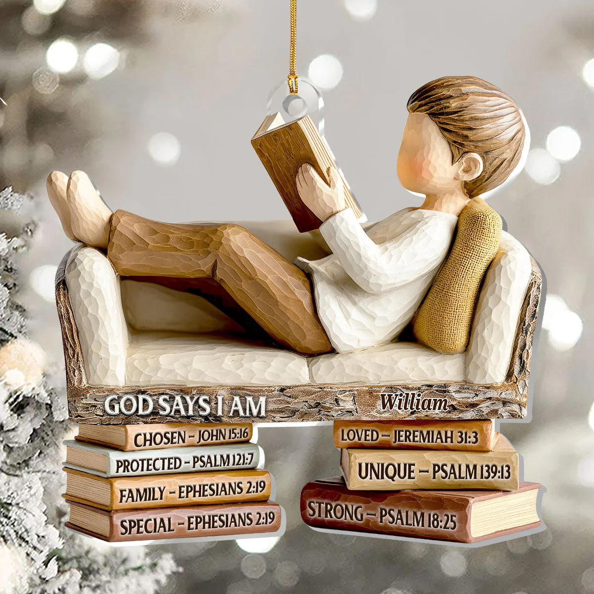 God Says I Am - Personalized 1-Layer Acrylic Ornament HL128 - Image 5
