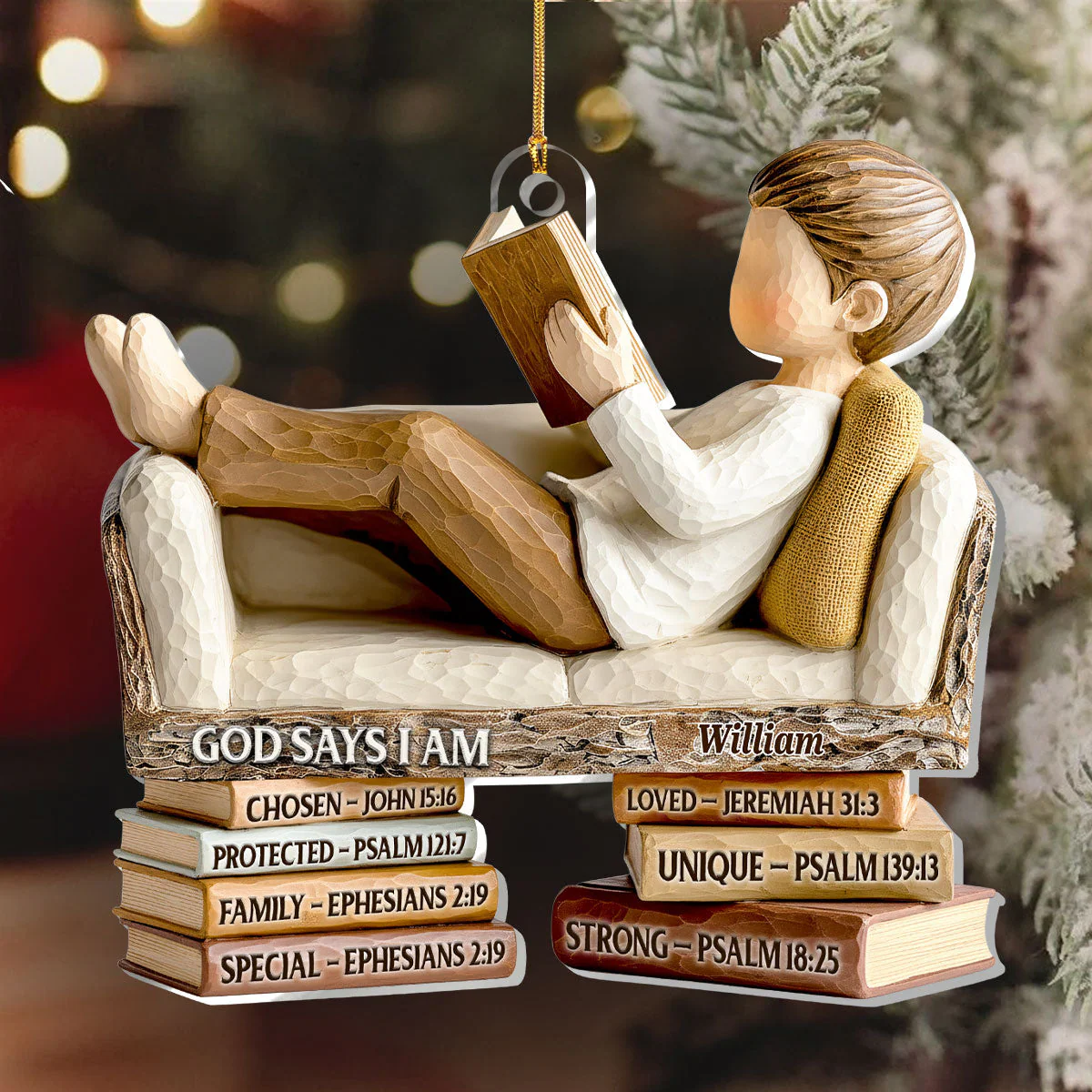God Says I Am - Personalized 1-Layer Acrylic Ornament HL128 - Image 6