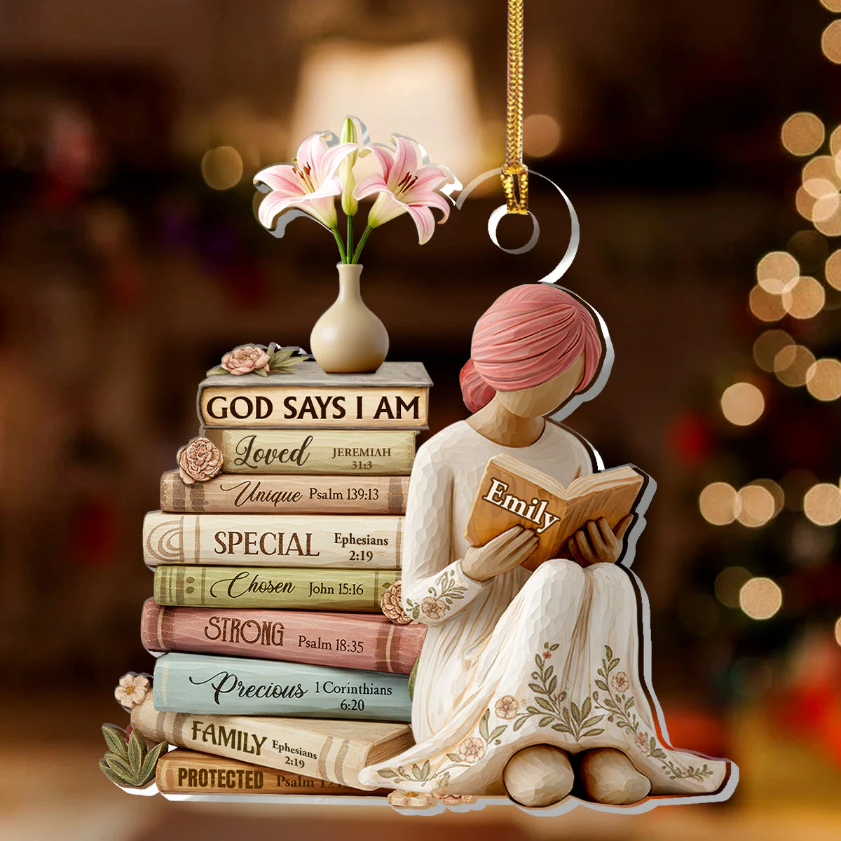 God Says I Am - Personalized 1-Layer Acrylic Ornament HL128 - Image 2