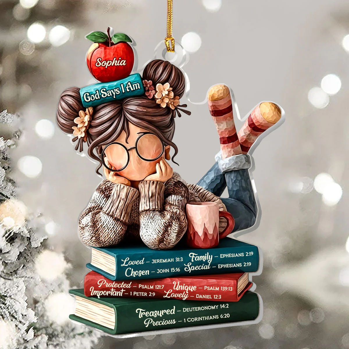 God Says I Am - Personalized 1-Layer Acrylic Ornament HL128 - Image 5