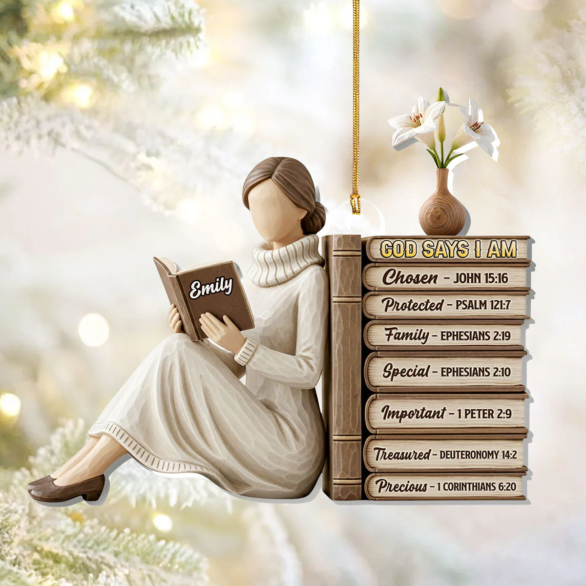 God Says I Am - Personalized 1-Layer Acrylic Ornament HL128