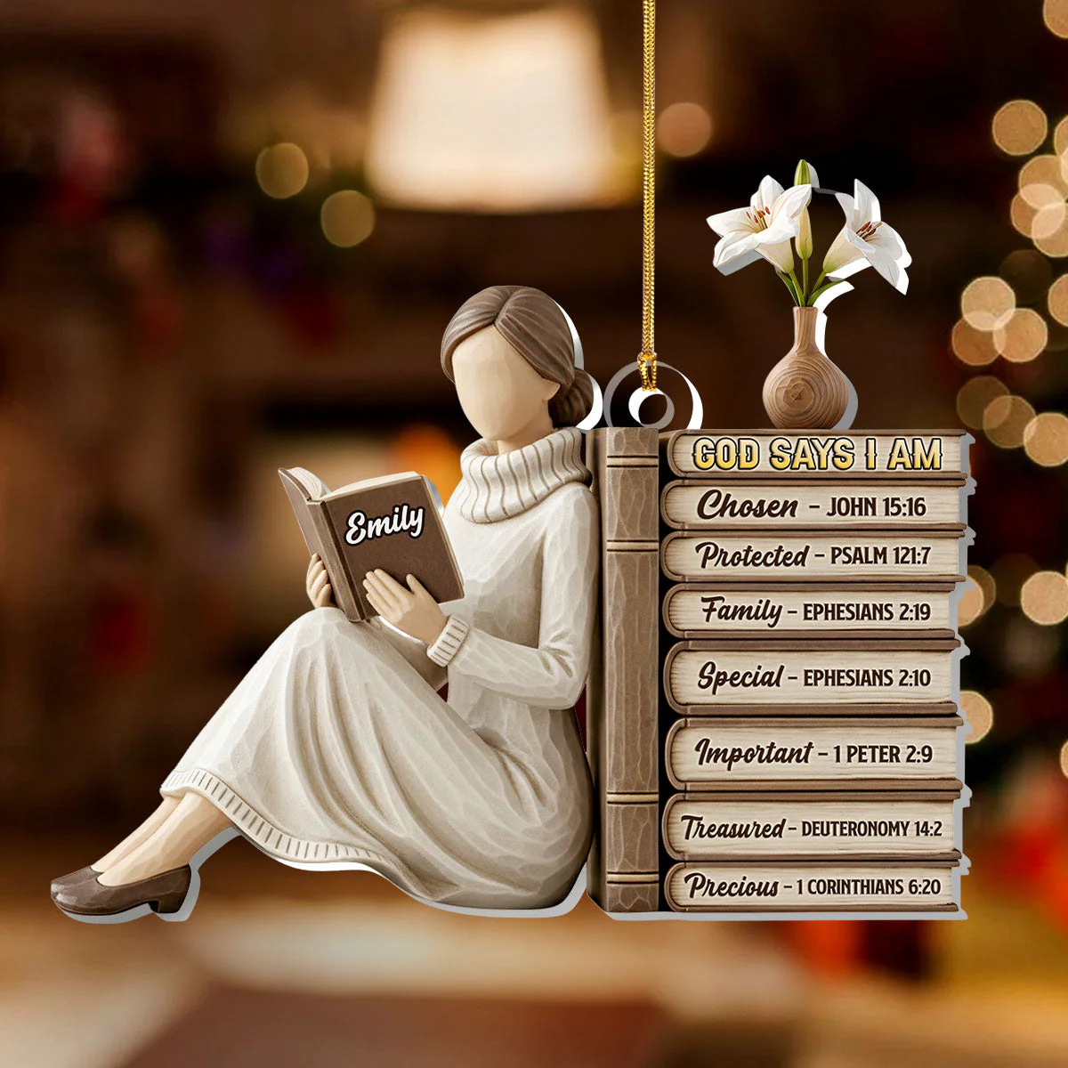 God Says I Am - Personalized 1-Layer Acrylic Ornament HL128 - Image 2