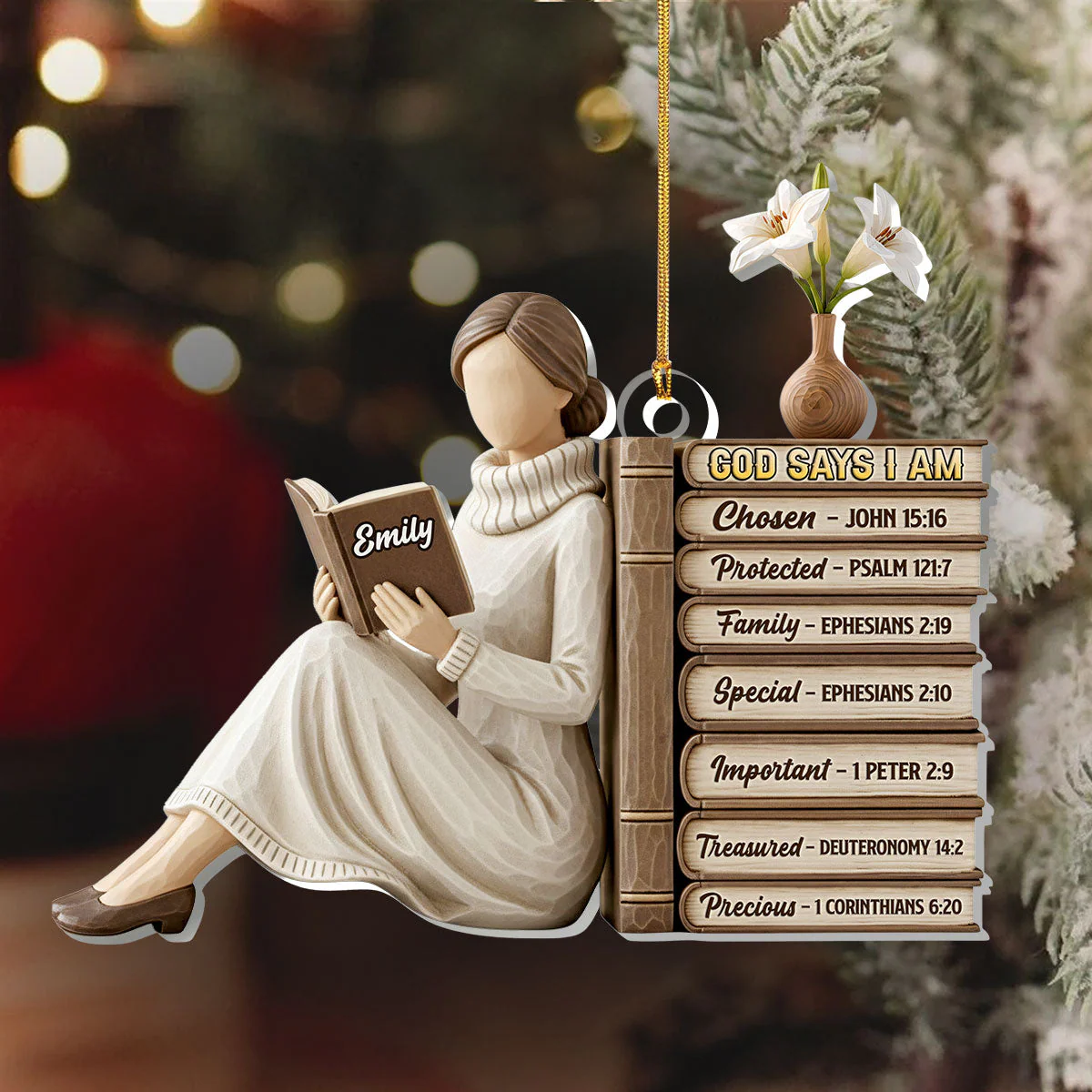God Says I Am - Personalized 1-Layer Acrylic Ornament HL128 - Image 6