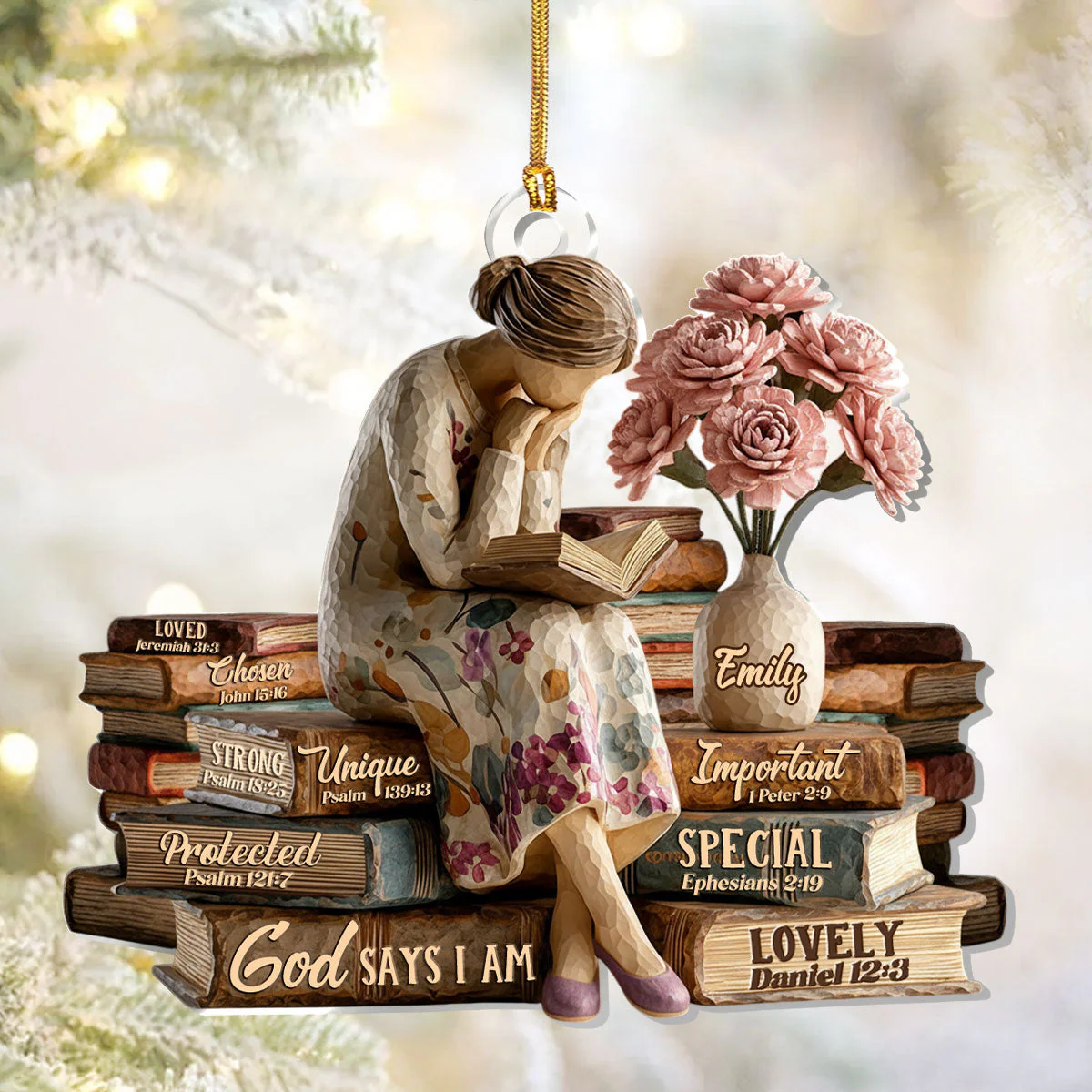 God Says I Am - Personalized 1-Layer Acrylic Ornament HL128