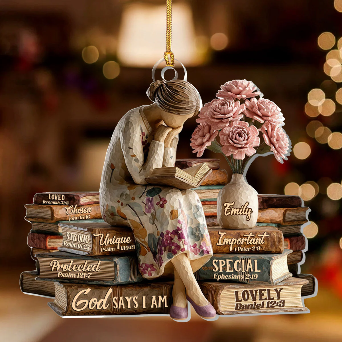 God Says I Am - Personalized 1-Layer Acrylic Ornament HL128 - Image 2