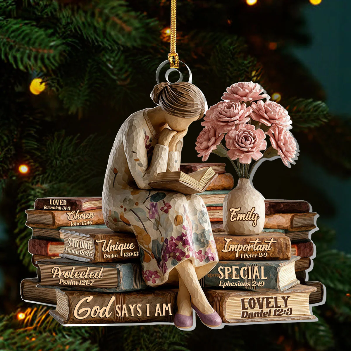 God Says I Am - Personalized 1-Layer Acrylic Ornament HL128 - Image 3