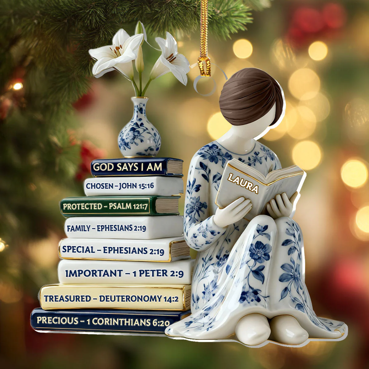 God Says I Am - Personalized 1-Layer Acrylic Ornament HL128 - Image 4