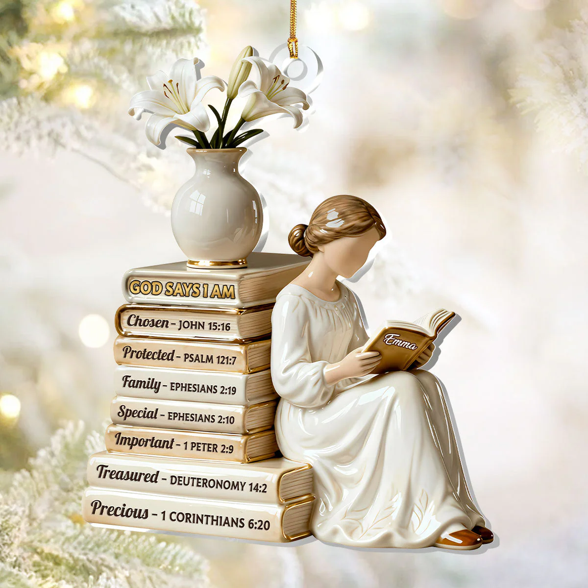 God Says I Am - Personalized 1-Layer Acrylic Ornament HL128