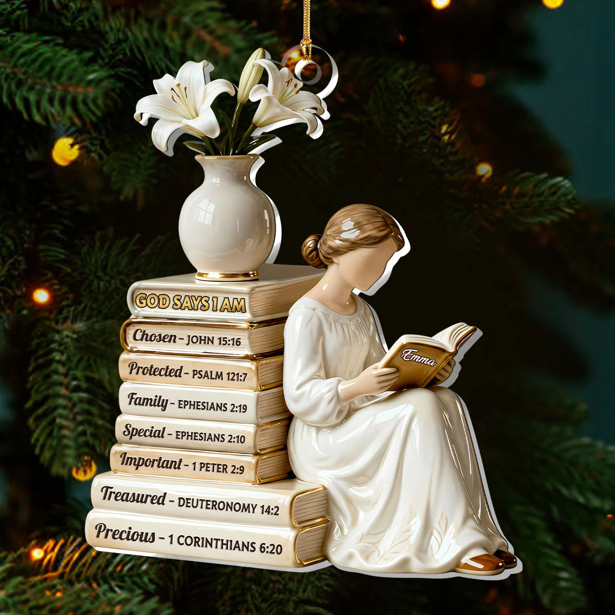 God Says I Am - Personalized 1-Layer Acrylic Ornament HL128 - Image 3