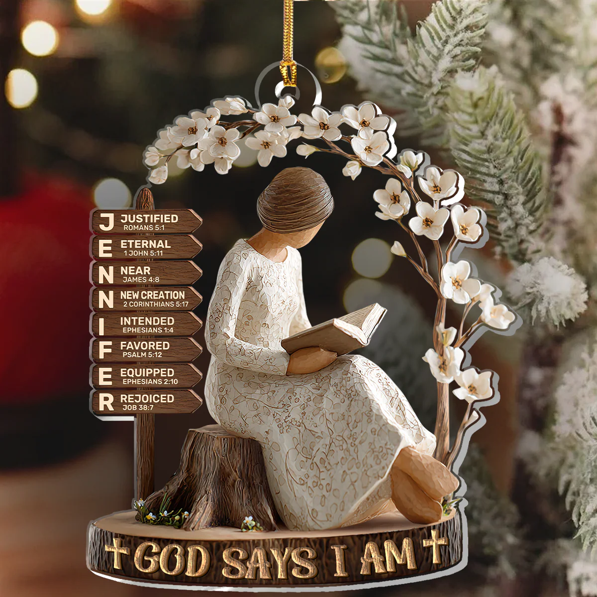 God Says I Am - Personalized 1-Layer Acrylic Ornament HL128 - Image 6