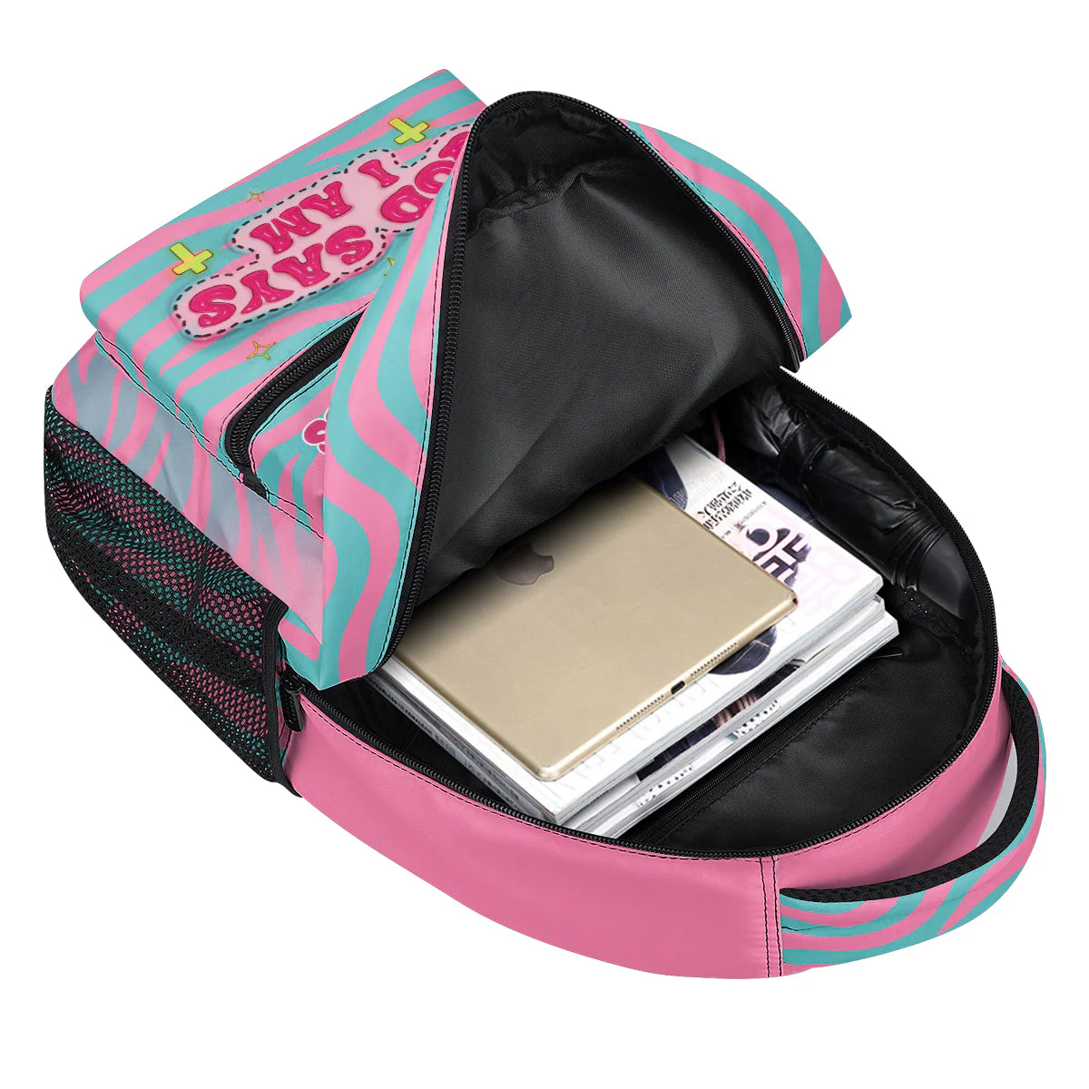 God Says I Am - Personalized 3D Inflated Effect Printed  Backpack TD118 - Image 5
