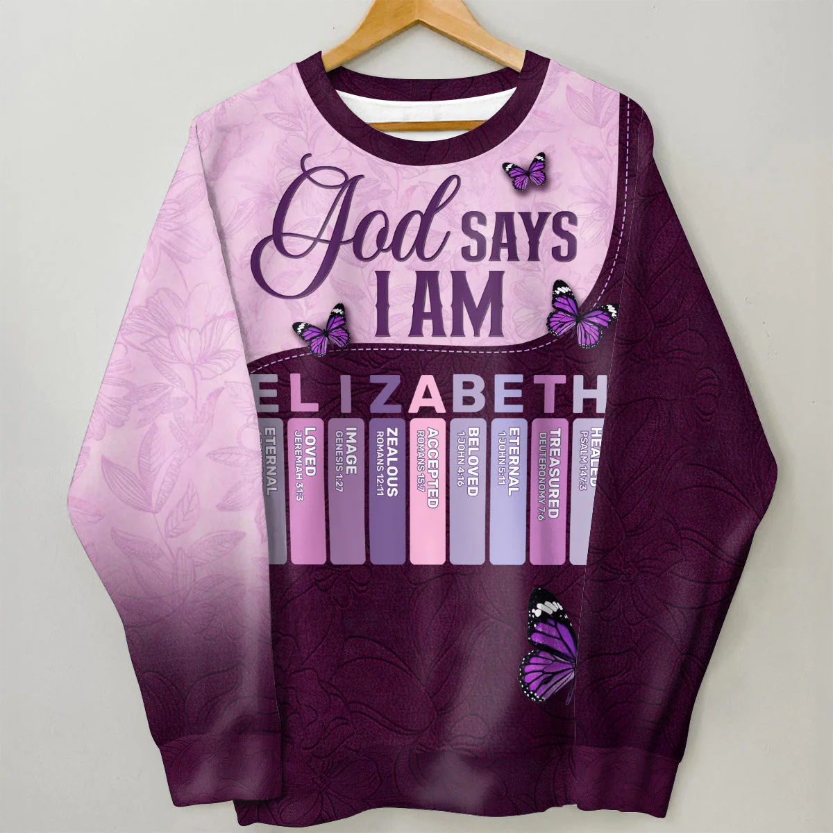God Says I Am - Personalized AOP Sweatshirt TD118 - Image 4