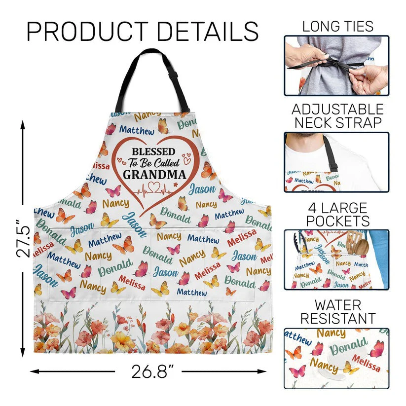 God Says I Am - Personalized Apron With Pocket - Christant Gift for Grandma - Image 5