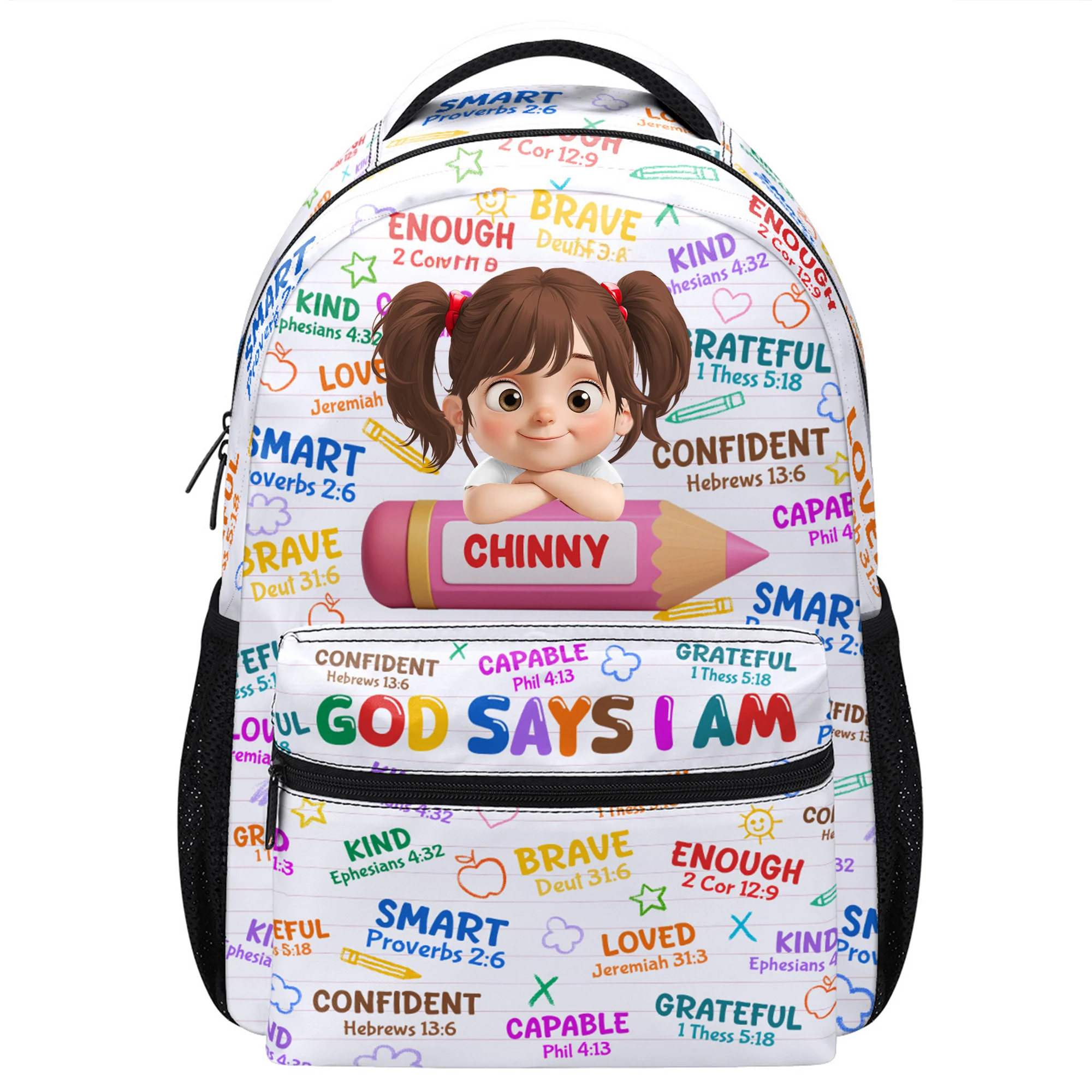God Says I Am - Personalized Canvas Backpack - Back To School Gift For Kids | GR26 TD118