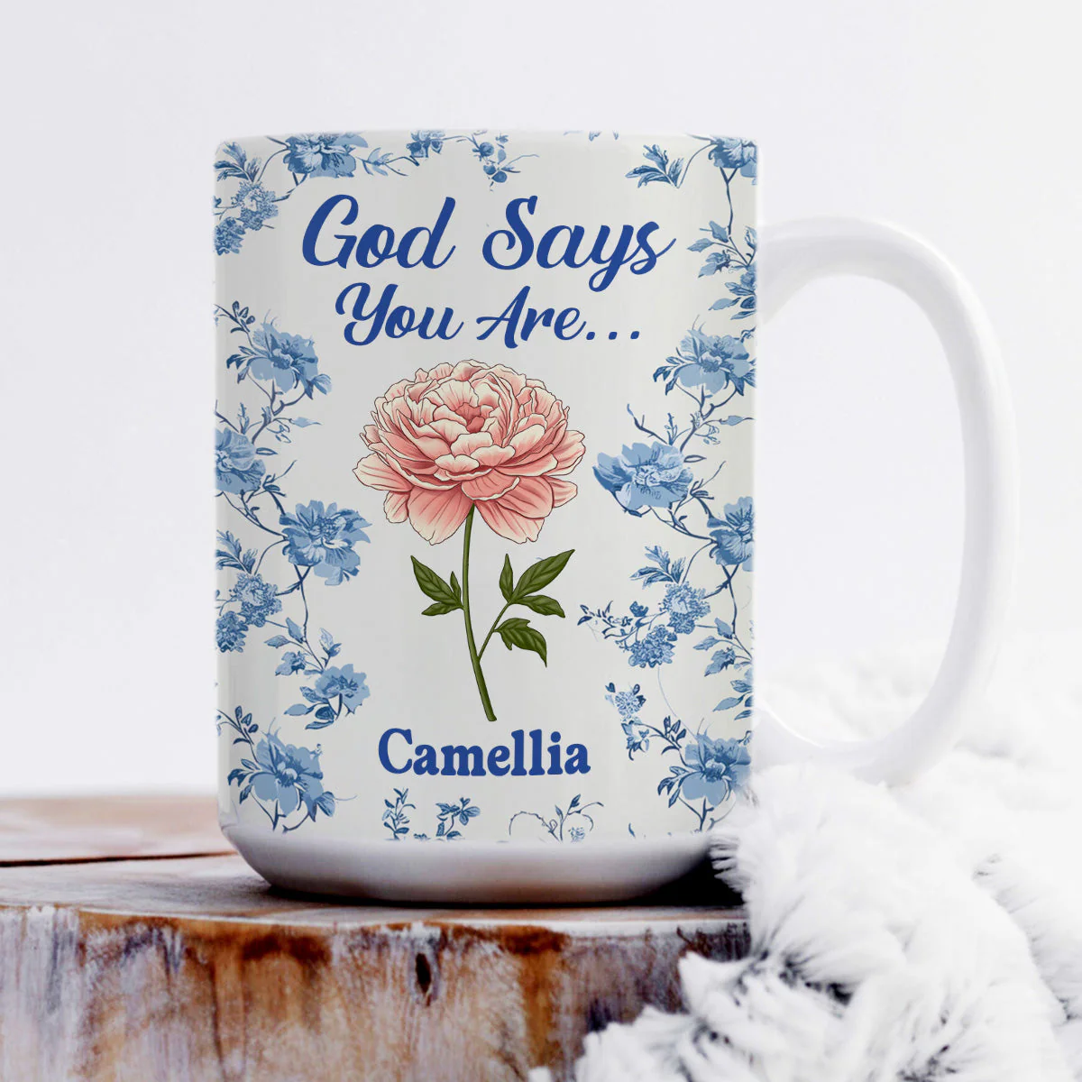 God Says I Am - Personalized Ceramic Coffee Mug - Christian Gift For Her BA01 - Image 3