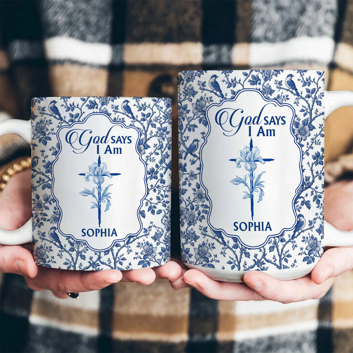 God Says I Am - Personalized Ceramic Coffee Mug - Christian Gift For Her BA01 - Image 3