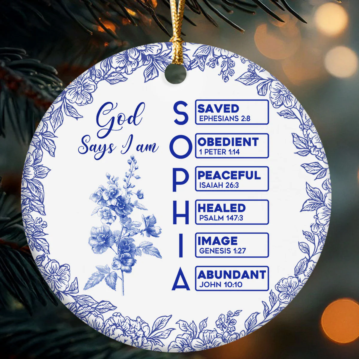 God Says I Am - Personalized Ceramic Ornament