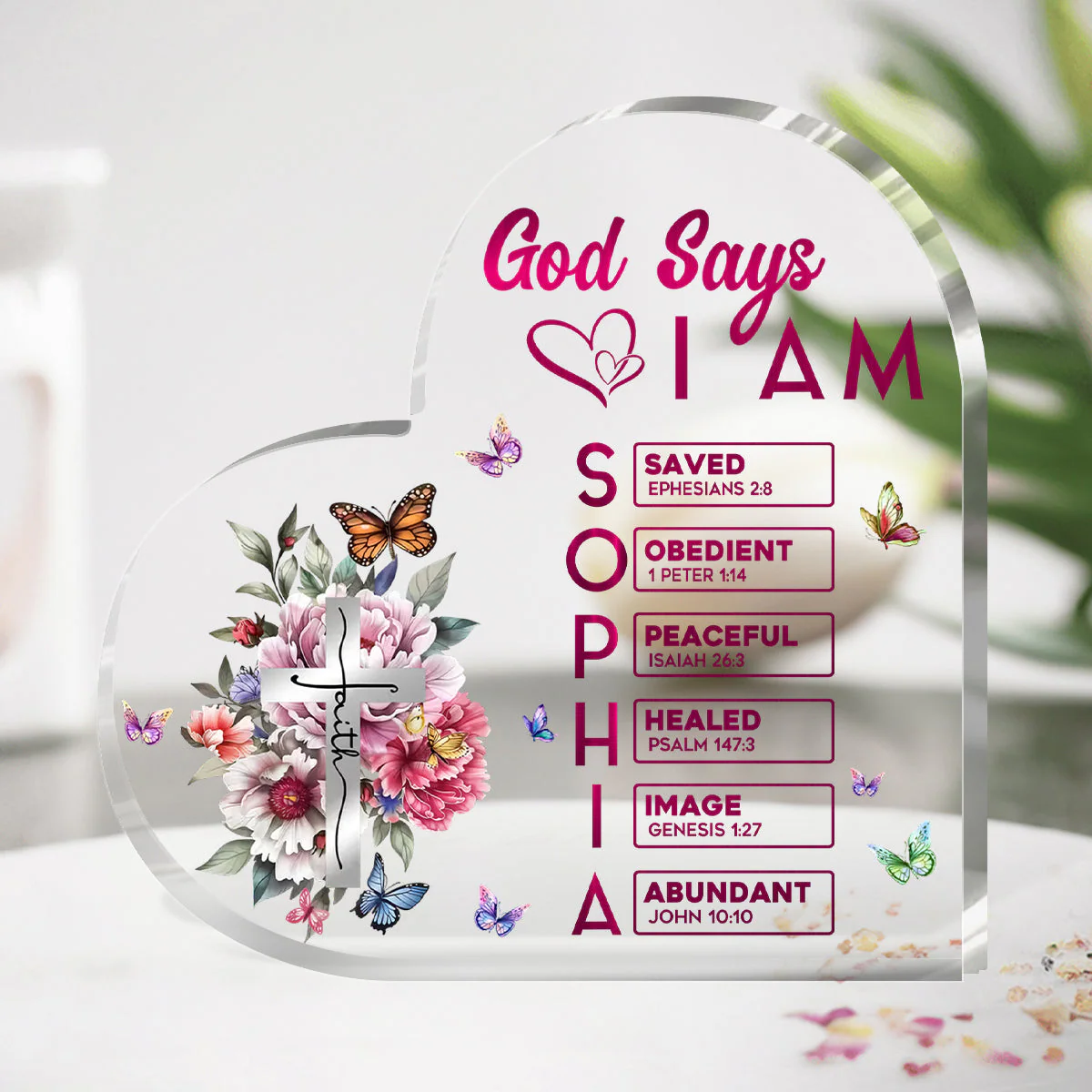 God Says I Am | Personalized Custom Shaped Squared Acrylic Plaque