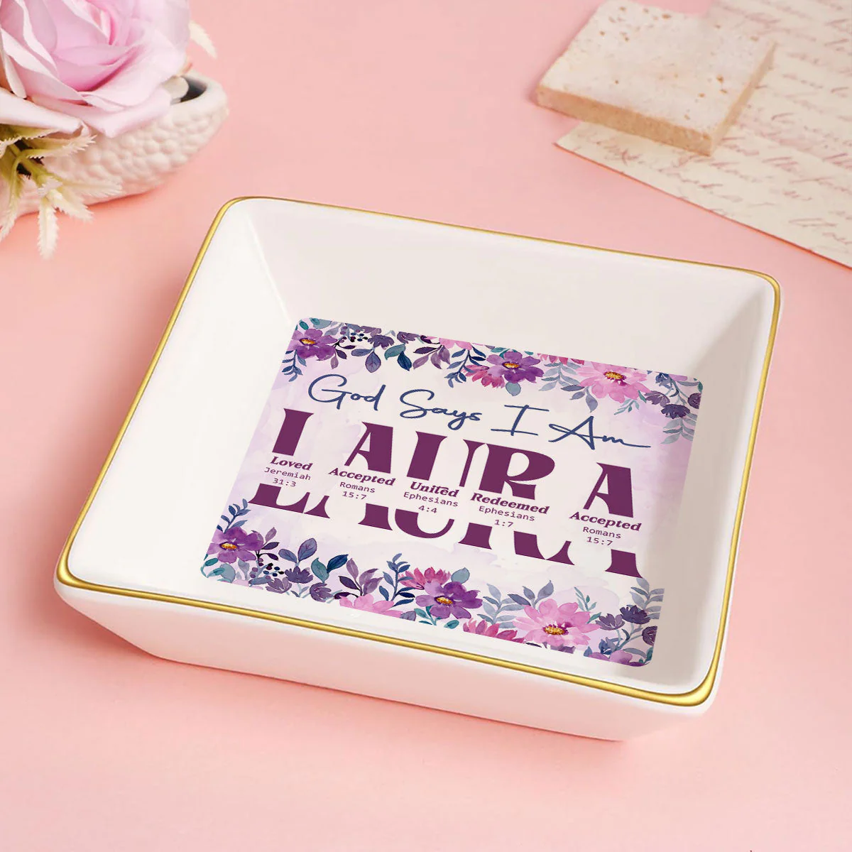 God Says I Am - Personalized Jewelry Dish - Gift For Grandma, Mom, Girlfriend, Wife, Bestie, Sister - NH96 - Image 5