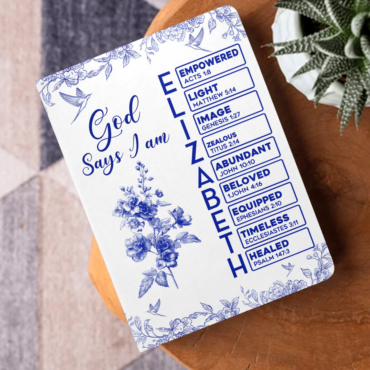 God Says I Am - Personalized Leather Cover Notebook - Image 3