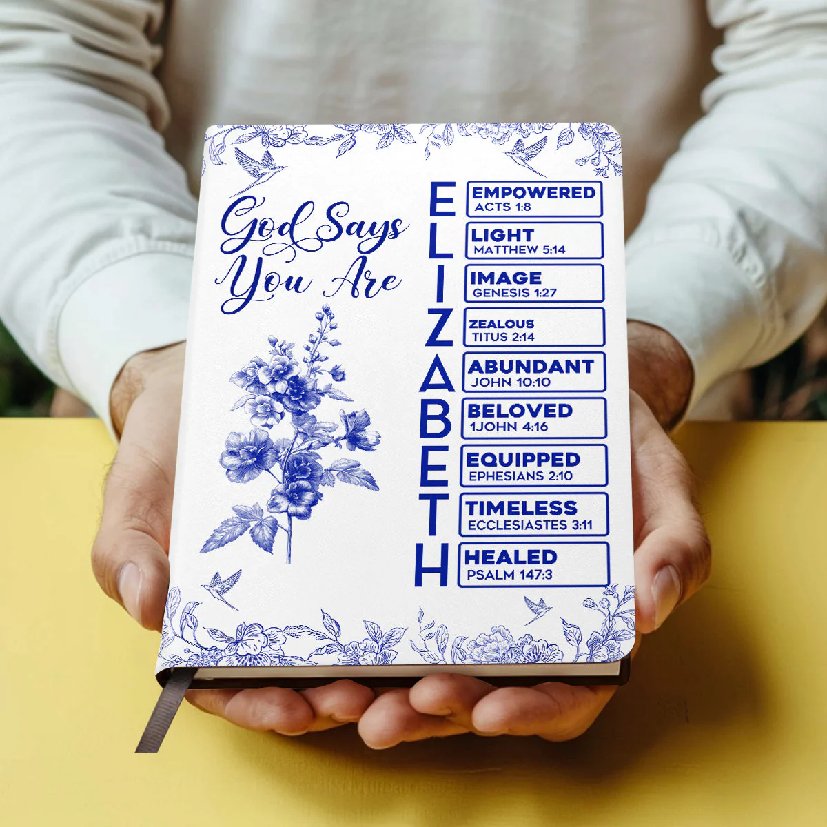 God Says I Am - Personalized Leather Cover Notebook - Image 4