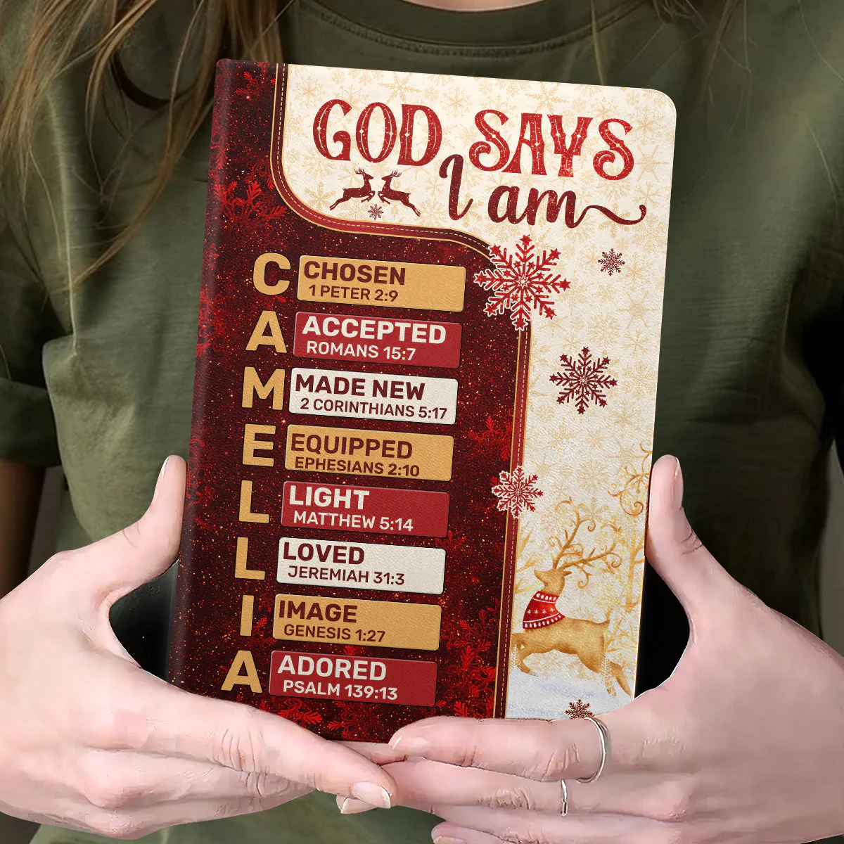 God Says I Am - Personalized Leather Cover Notebook TD118 - Image 2